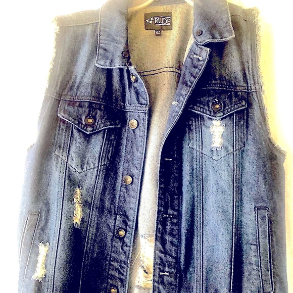 RUDE Jackets & Coats Rude Brand Denim Fabric Jacket Like New Poshmark